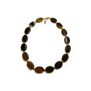 Brown Opal Agate Beaded Necklace